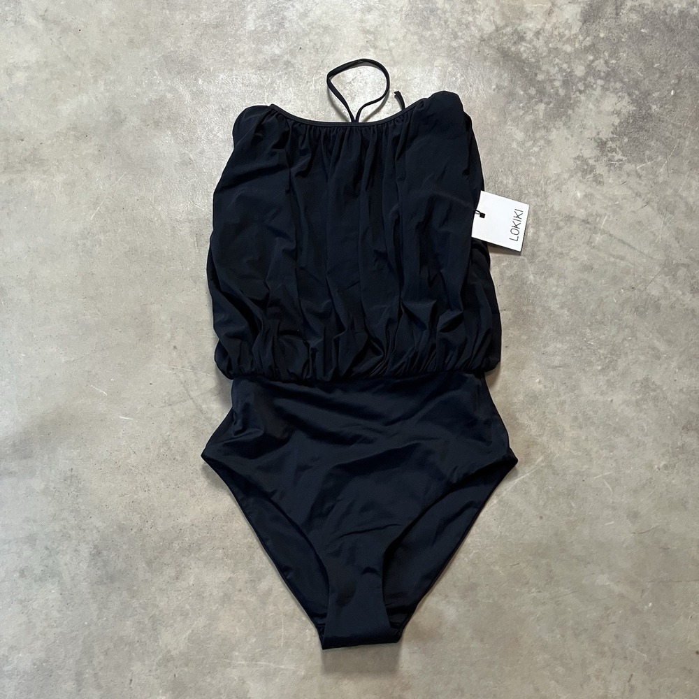 Lokiki Margaret One Piece Swimsuit Womens Small Black Made in USA RE21014